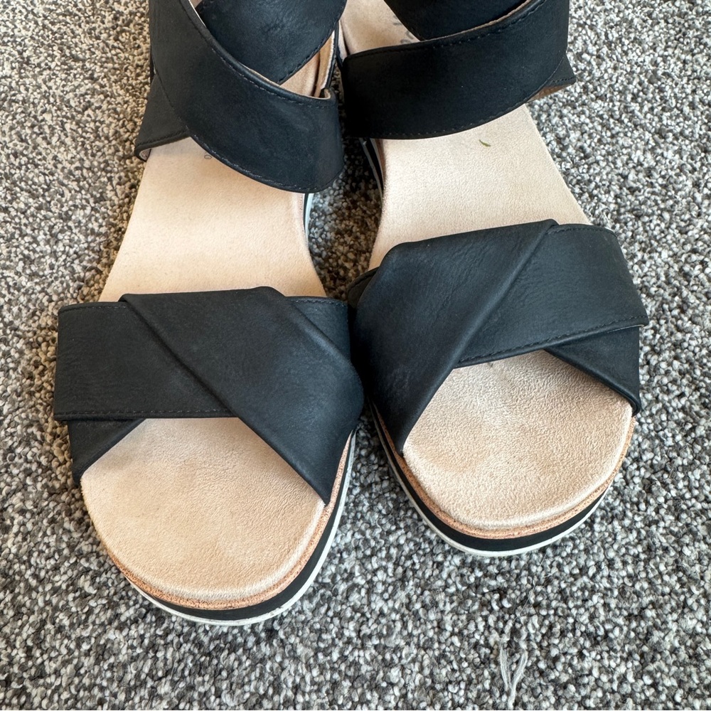 LifeStride Women's Zoom Platform Sandals Black Size 8 - Picture 2 of 8